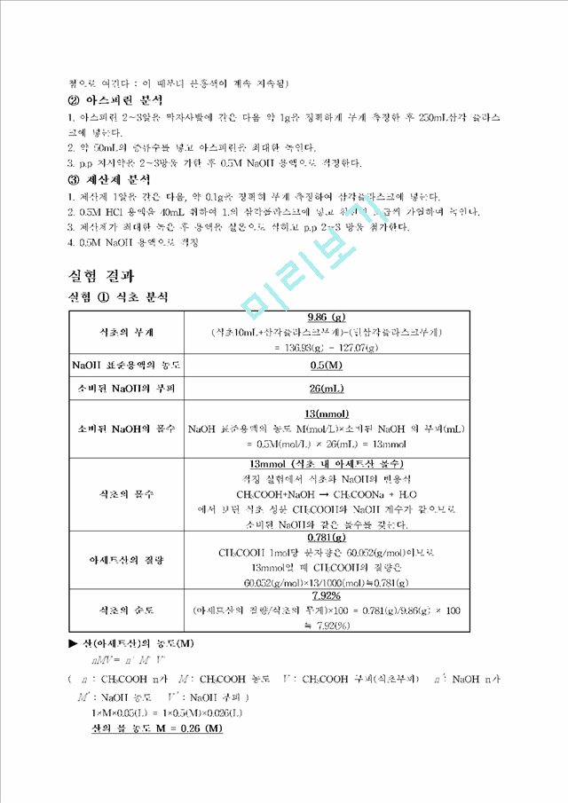 [레포트] 생활속 산과 염기 분석 결과 보고서[1].hwp